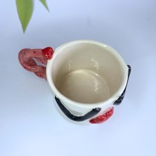 Archeceramic El Yapımı Seramik Kupa - Rujlu Kadın Kupa - 225 Ml- Tekli