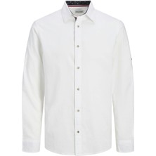 Jack & Jones Jjpıerre Slub Detaıl Shırt Ls Beyaz