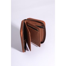 Daphmin Zeas - Unisex Zip Around Hakiki Deri Cüzdan