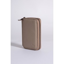 Daphmin Zeas - Unisex Zip Around Hakiki Deri Cüzdan