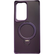 Samsung Galaxy S25 Ultra Carbon 360° Standlı Megsafe Korumalı Kılıf