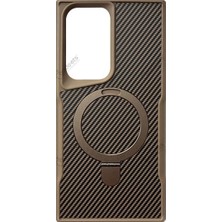 Samsung Galaxy S25 Ultra Carbon 360° Standlı Megsafe Korumalı Kılıf