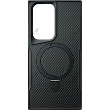 Samsung Galaxy S25 Ultra Carbon 360° Standlı Megsafe Korumalı Kılıf