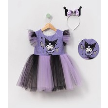 Kuromi Baskılı  Kız Elbise 3/10 Yaş