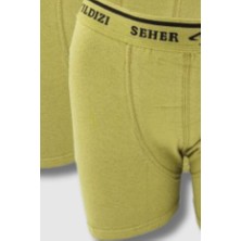 Seher Yıldızı 0060 Seher Erkek Elastan Boxer 6lı Haki