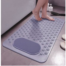 1 Adet Gri Renk Banyo Duş ve Küvet Kaydırmazı Vantuzlu Paspas 36 x 69,5  cm
