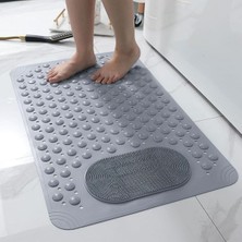 1 Adet Gri Renk Banyo Duş ve Küvet Kaydırmazı Vantuzlu Paspas 36 x 69,5  cm