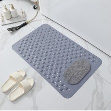1 Adet Gri Renk Banyo Duş ve Küvet Kaydırmazı Vantuzlu Paspas 36 x 69,5  cm