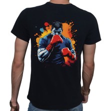 Beyaz Penguen Splash Sport T-Shirt %100 Pamuklu Siyah Penye Basic Erkek Tişört