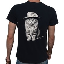 Beyaz Penguen Black-White T-Shirt %100 Pamuklu Siyah Penye Basic Erkek Tişört