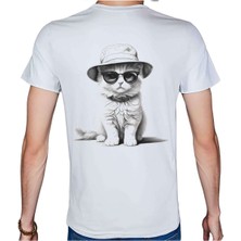 Beyaz Penguen Black-White T-Shirt %100 Pamuklu Beyaz Penye Basic Erkek Tişört