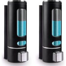 MAİN SHOP 2 Adet Siyah  400 ml Duvara Monte Manuel Sabunluk Banyo , Mutfak El Sıvı Şampuan Duş Jeli Dispenseri
