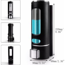 MAİN SHOP 2 Adet Siyah  400 ml Duvara Monte Manuel Sabunluk Banyo , Mutfak El Sıvı Şampuan Duş Jeli Dispenseri