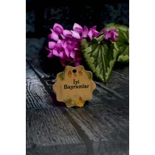 Bayram Etiketi - Iyi Bayramlar Baskılı - 50 Adet Kraft Bayram Etiketi (5 Cm)