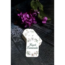 Ramazan Etiketi - Hayırlı Ramazanlar Baskılı - 50 Adet Karton Bayram Etiketi (3.5 x 7 Cm)