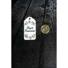 Ramazan Etiketi - Hayırlı Ramazanlar Baskılı - 50 Adet Karton Bayram Etiketi (3.5 x 7 Cm)