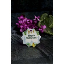 Ramazan Etiketi - Hayırlı Ramazanlar Baskılı - 50 Adet Karton Bayram Etiketi (5 Cm)