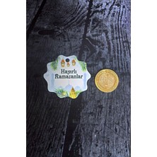 Ramazan Etiketi - Hayırlı Ramazanlar Baskılı - 50 Adet Karton Bayram Etiketi (5 Cm)