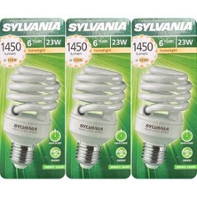 (3 Adet) Sylvania 23W (103W) 2700K (Sarı Işık) E27 Duylu (Kalın Duy) Tasarruflu Ampul
