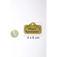 60 Adet Ramazan Etiketi “hayırlı Ramazanlar” Baskılı Kraft Etiket (4X6CM)