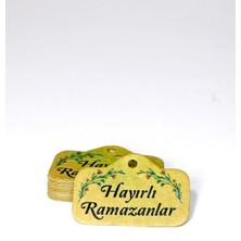 60 Adet Ramazan Etiketi “hayırlı Ramazanlar” Baskılı Kraft Etiket (4X6CM)