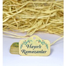 60 Adet Ramazan Etiketi “hayırlı Ramazanlar” Baskılı Kraft Etiket (4X6CM)