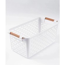 Safestore 5 Adet Çok Amaçlı Plastik Tutacaklı Organizer Sepet , Dolap İçi & Çekmece & Banyo Düzenleyici Sepet
