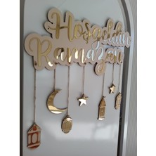 Hoş Geldin Ramazan Yazılı Ahşap Duvar Süsü