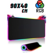 Ata Soft Rgb LED Gaming Mousepad Siyah Kaymaz Su Geçirmez Xl Mousepad 90X40