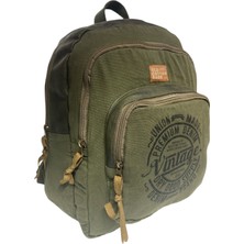 Old Cotton Cargo Old Cotton Kaliteli Siyah Vintage Salaş Baskılı Disayn Günlük Gezi Okul Sırt Çantası Revilla Bag 28X38CM
