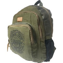 Old Cotton Cargo Old Cotton Kaliteli Siyah Vintage Salaş Baskılı Disayn Günlük Gezi Okul Sırt Çantası Revilla Bag 28X38CM
