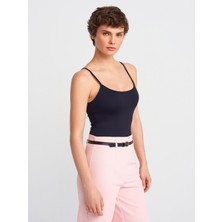 Dilvin 20901 İnce Askılı Poliamid Top-Siyah