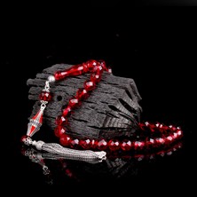 Takı925 Mineli Gümüş Püsküllü Faset Kesim Damla Kehribar Tesbih