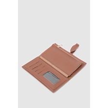 Ollbag Nakit ve Bozuk Para Bölmeli Katlanabilir Bayan Cüzdan-Taba