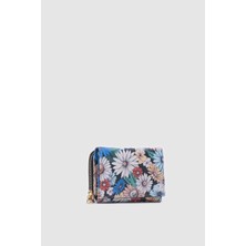 Ollbag Siyah Çiçek Desen Bayan Cüzdan - OL-1059