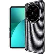 Kip GSM Xiaomi Mi 14 Ultra Uyumlu Kılıf Karbon Görünümlü Kamera Koruyculu Mat Kaymaz Slikon Kapak