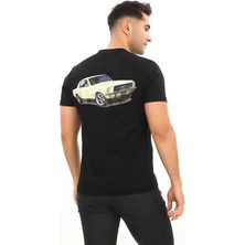 Eren Style American Classic 1964 Ford M Özel Tasarım Baskılı Siyah T-Shirt (Slim Fit)