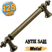 Badem10 Osmanlı Metal Antik Sarı Kulp 128 mm 12.8 cm Mobilya Çekmece Mutfak Dolabı Dolap Kapak Kulpu