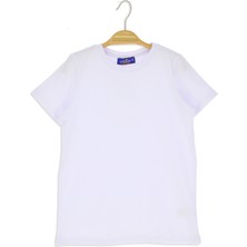 Crassi Erkek Çocuk T-Shirt Günlük Asimetrik Yaka Kısa Kol Mavi Baggy Fit