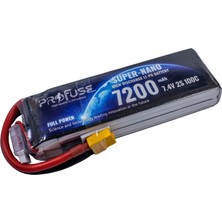 7,4V 2s 7200MAH 100C Lipo Batarya