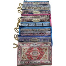 Bez Cüzdan 10 Adet Kilim Desenli Bez Cüzdan 10X15CM Hediyelik  Desenli Bez Cüzdan Hediyelik Cüzdan