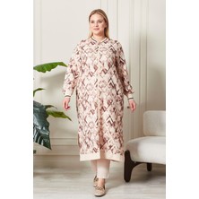 FERACE Kadın Büyük Beden Desenli Kap