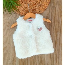 Bebe Kervanı Kız Bebek Krem %100 Pamuklu Welsoft- Yünlü Lüx Peluş Yelek BBK5991