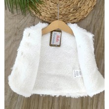 Bebe Kervanı Kız Bebek Krem %100 Pamuklu Welsoft- Yünlü Lüx Peluş Yelek BBK5991