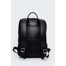 Deridense Organizer Laptop Premium Vegan Deri Sırt Laptop Çantası Unisex Crazy Kroko