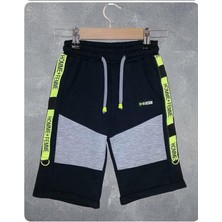  Toontoy Erkek Çocuk Şerit Detaylı Yanı Yazı Baskılı Kapri