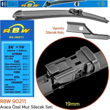 RBW Peugeot 208 2012 > Silecek Süpürgesi 650MM + 400MM / 26"+16"