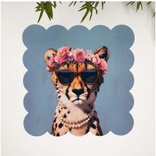 Kokoş Çita Tasarımlı Kumaş Kokteyl Peçetesi 1 Adet