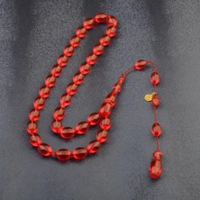 Burhan Sağlam  Sistem Püsküllü 11X8 mm Imzalı Ateş Kehribar Tesbih