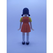 Squid Game Dev Bebek Figür Kalamar Oyunu 24CM Renkli NEVA3DBASKI Turuncu Sarı